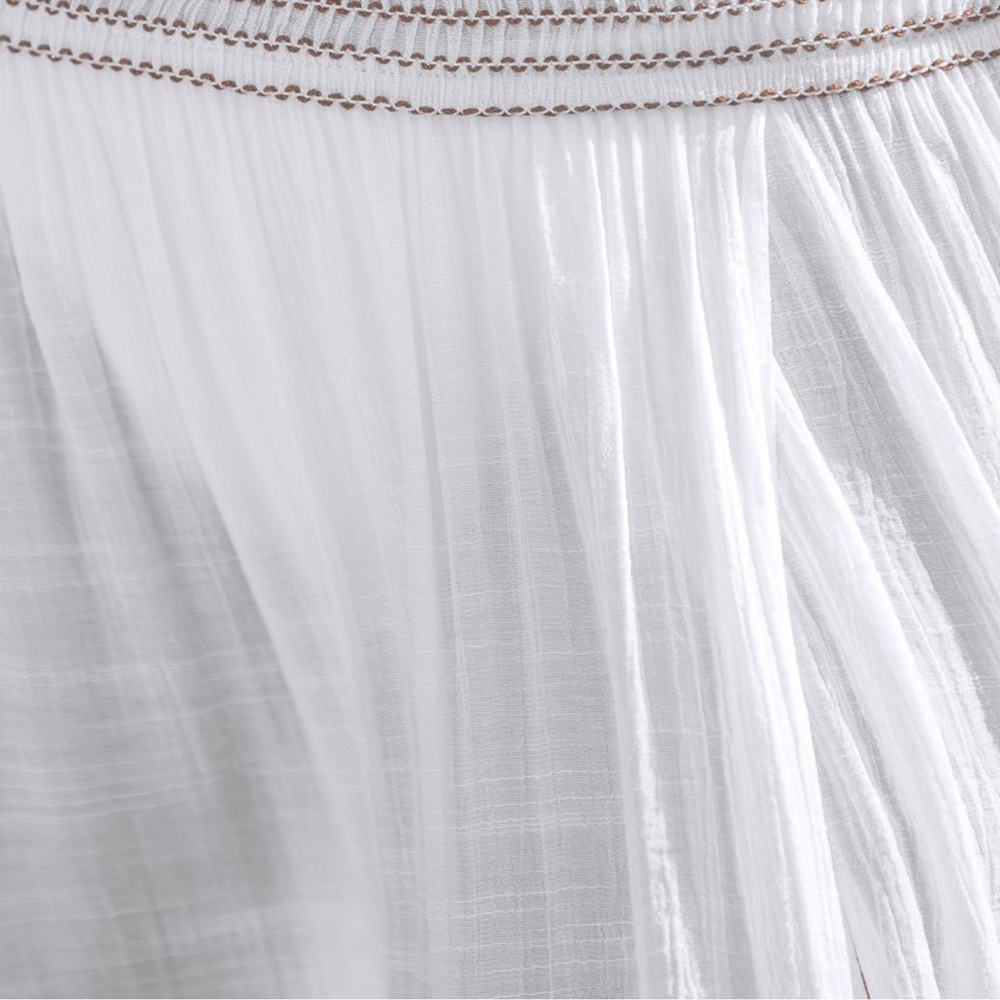 Women's White Smocked Waist Flounce Hem Cover-Up Maxi Skirt - Cupshe-S-White - Picture 6 of 7